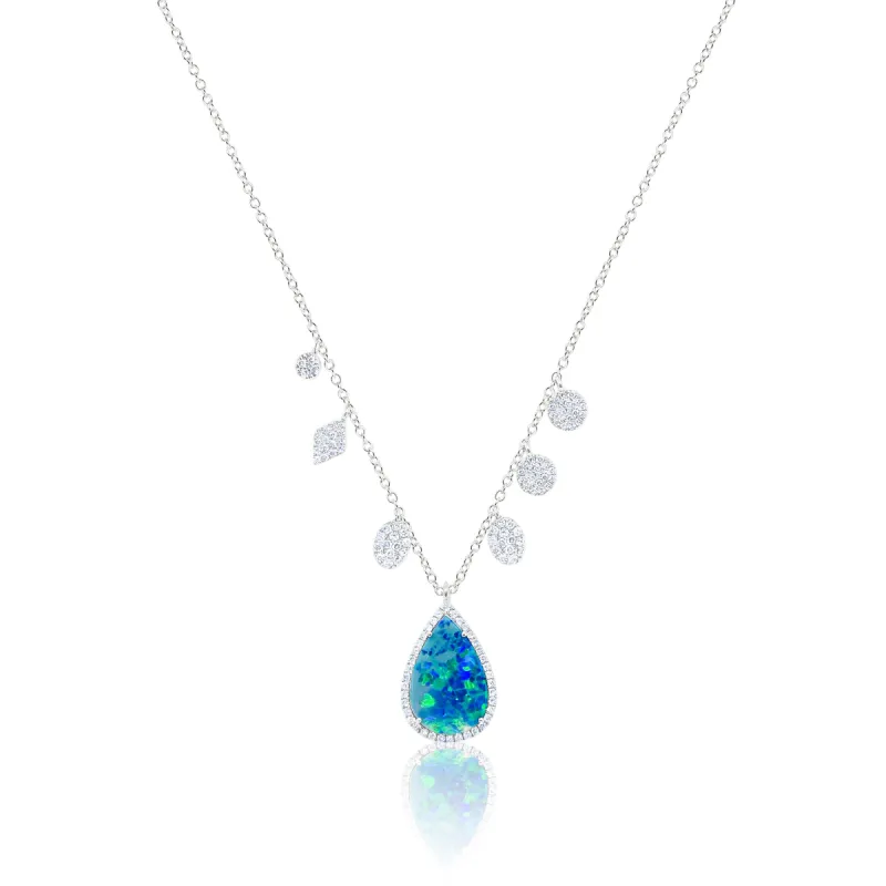 Opal and Diamond Tear Drop Necklace sold by Meira T