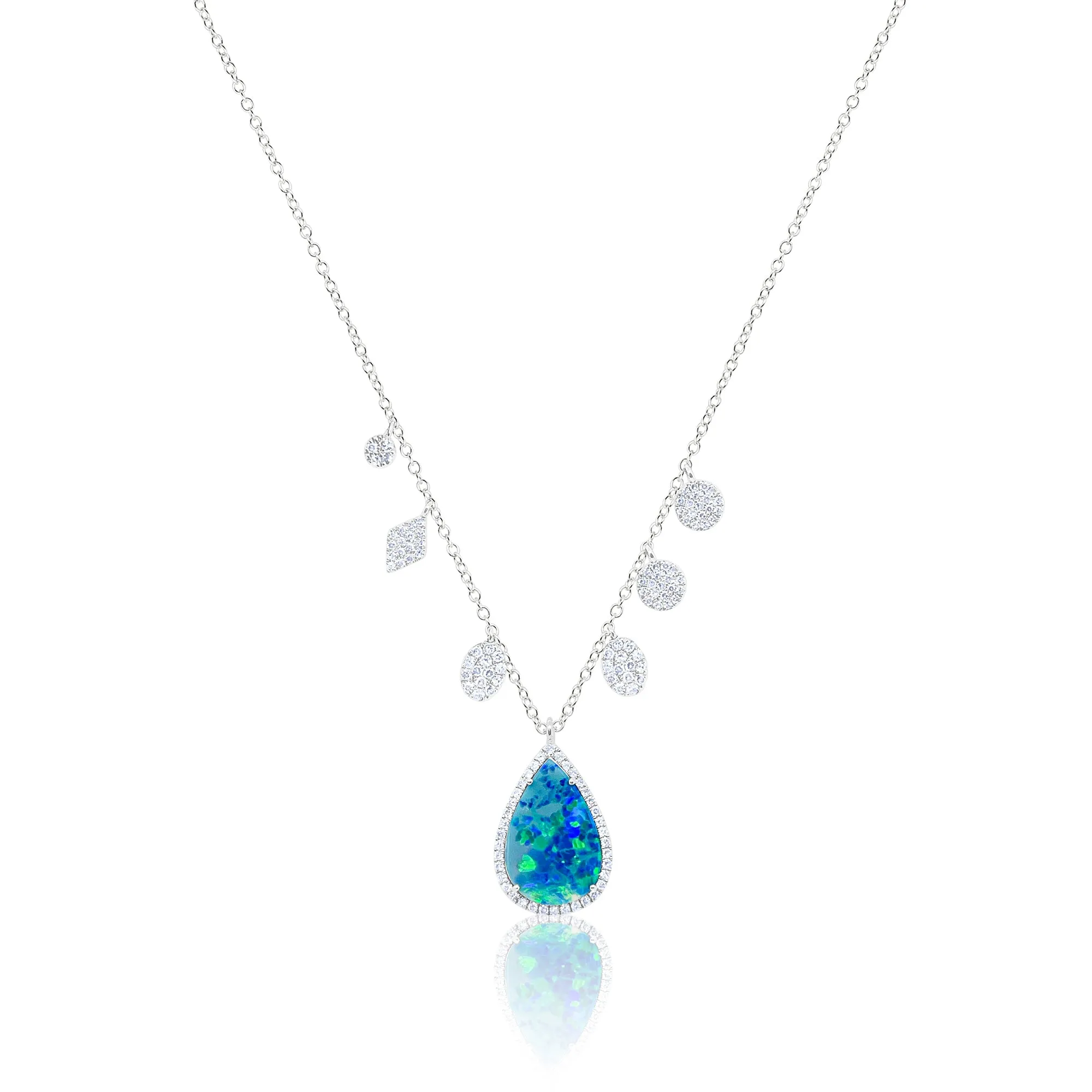 Opal and Diamond Tear Drop Necklace sold by Meira T