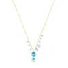 Yellow Gold Blue Topaz and Diamond Necklace sold by Meira T