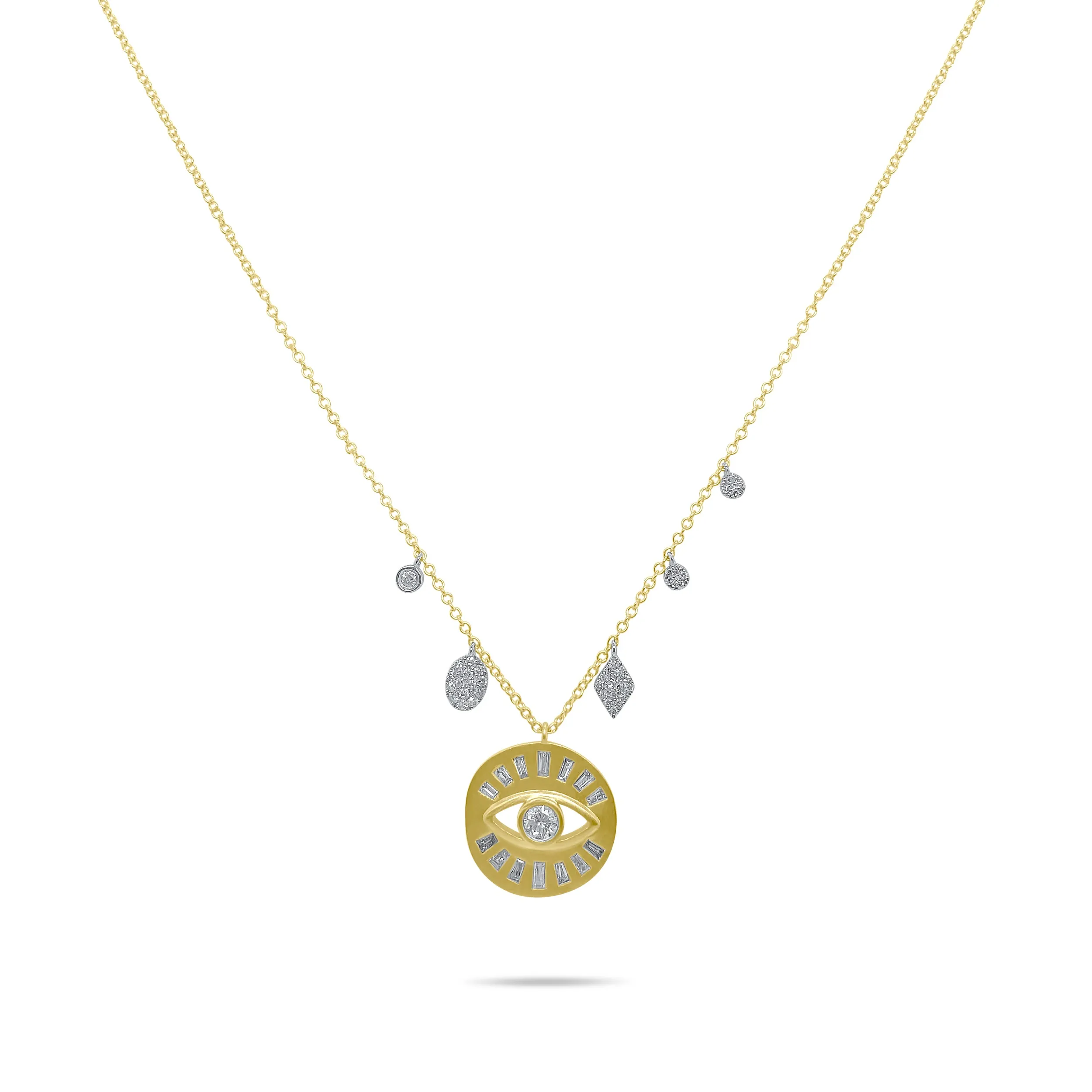 Yellow Gold and Diamond Eye Medallion Necklace sold by Meira T