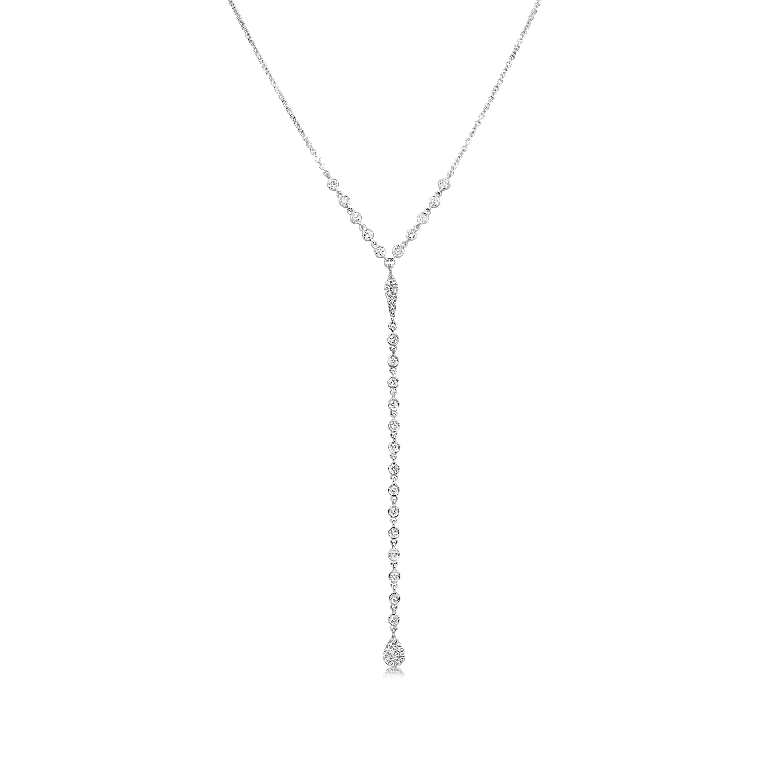 White Gold Diamond Drop Lariat sold by Meira T
