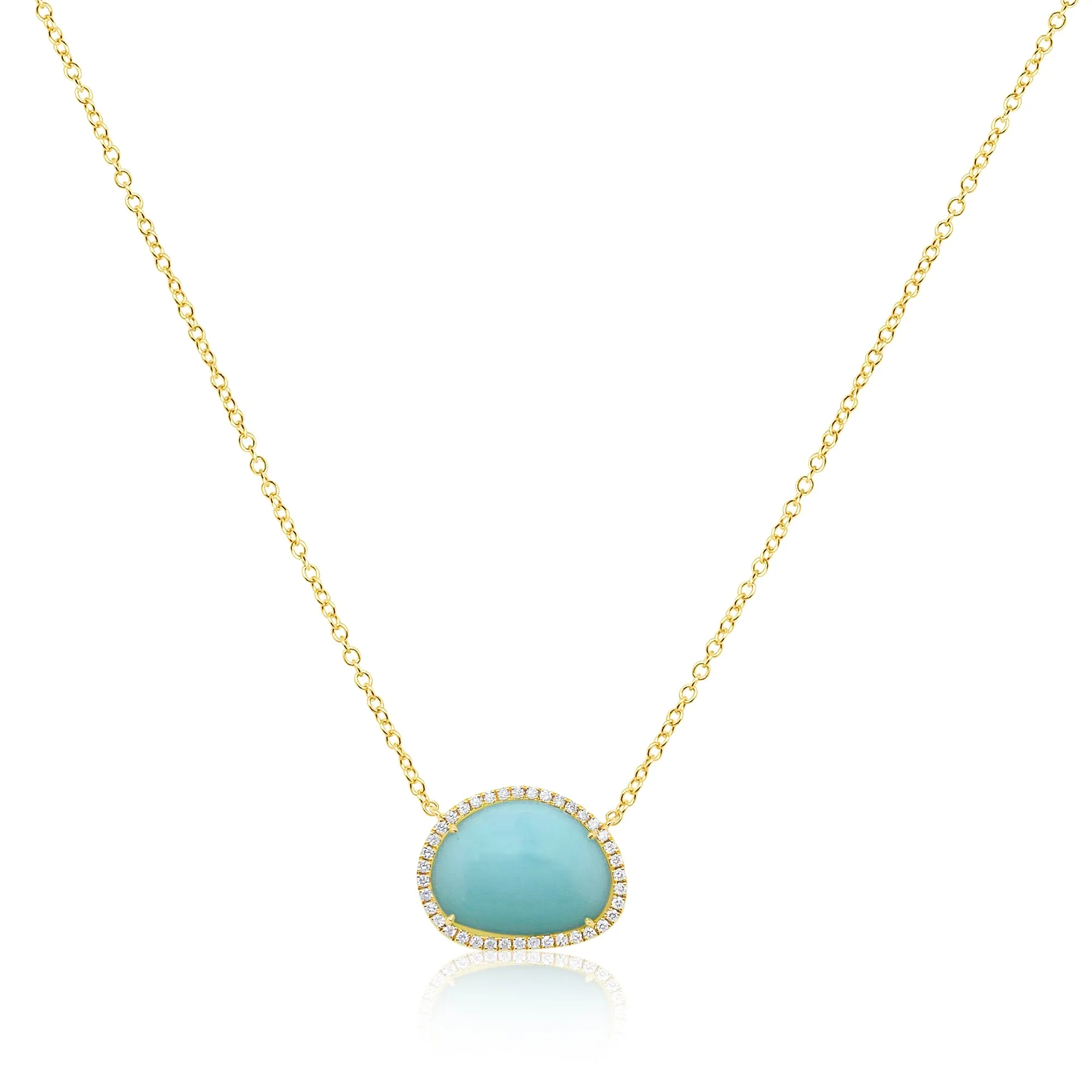 Yellow Gold Blue Opal Necklace sold by Meira T