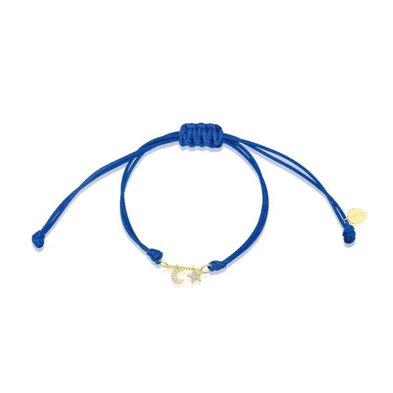 Blue Cord Moon and Star Bracelet (ONLINE EXCLUSIVE) sold by Meira T
