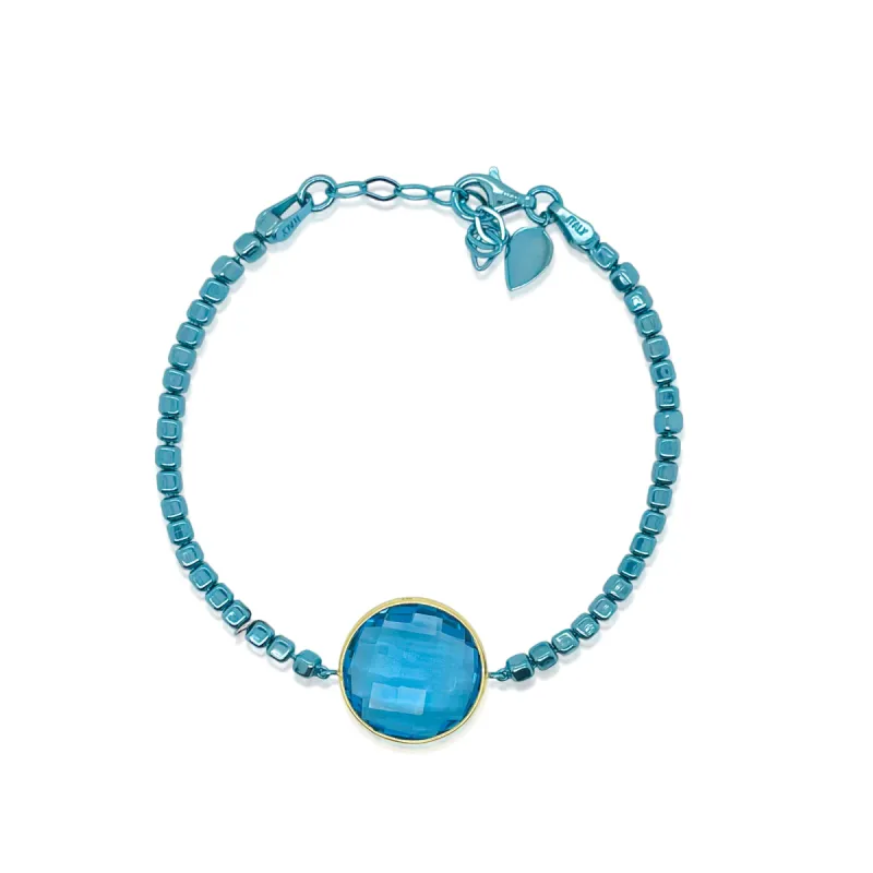 Mermaid Blue Blue Topaz and Diamond Bracelet sold by Meira T
