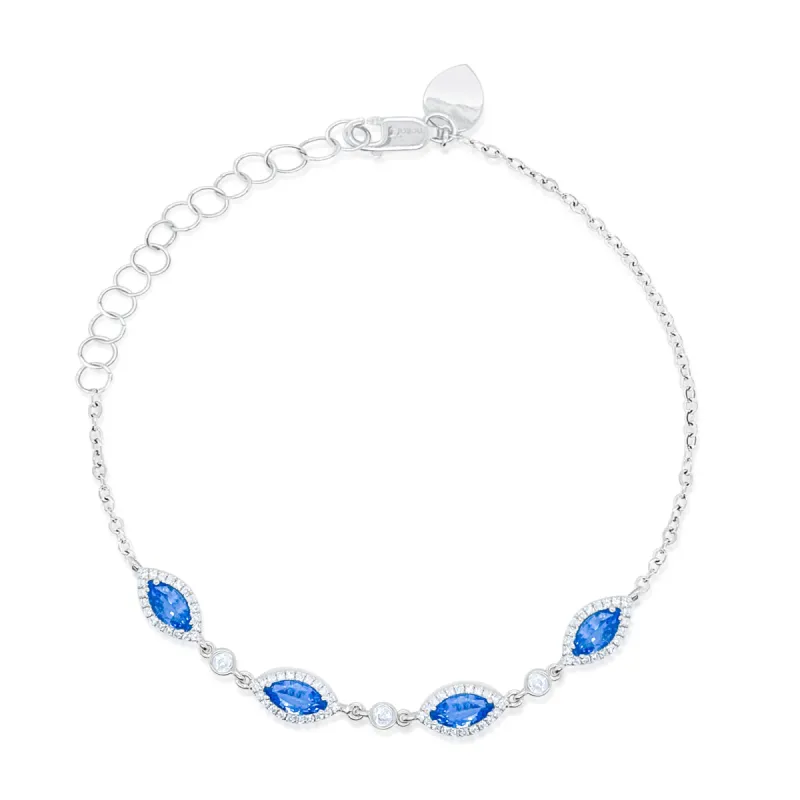 White Gold and Blue Sapphire Bracelet sold by Meira T