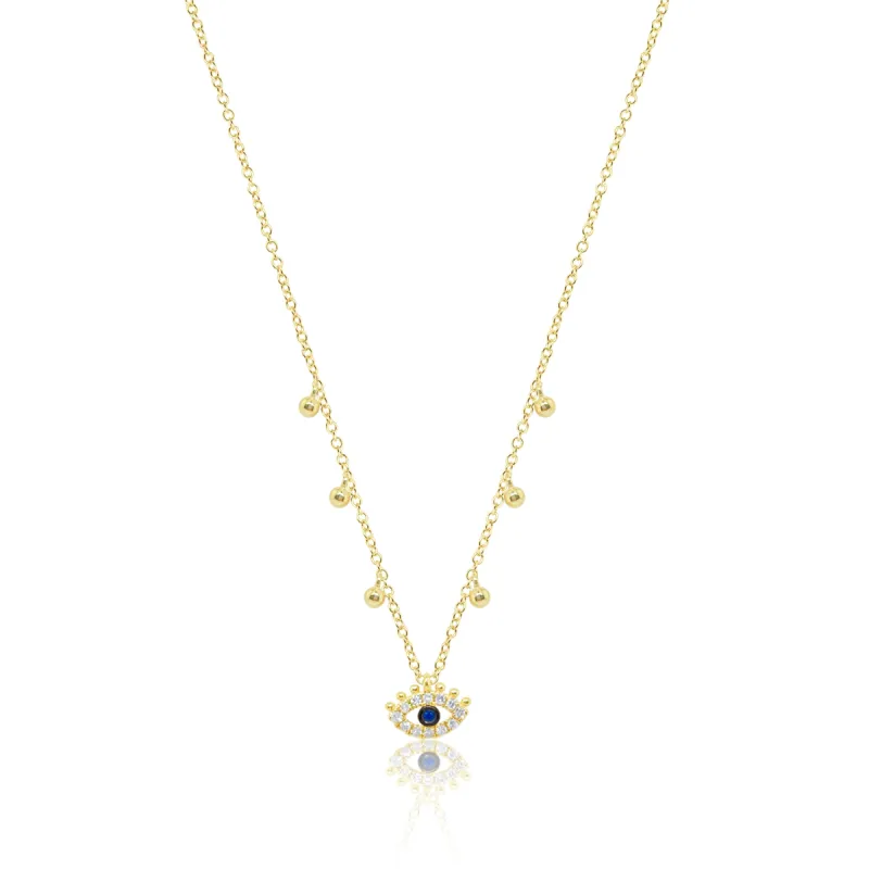 Yellow Gold Evil Eye Necklace sold by Meira T