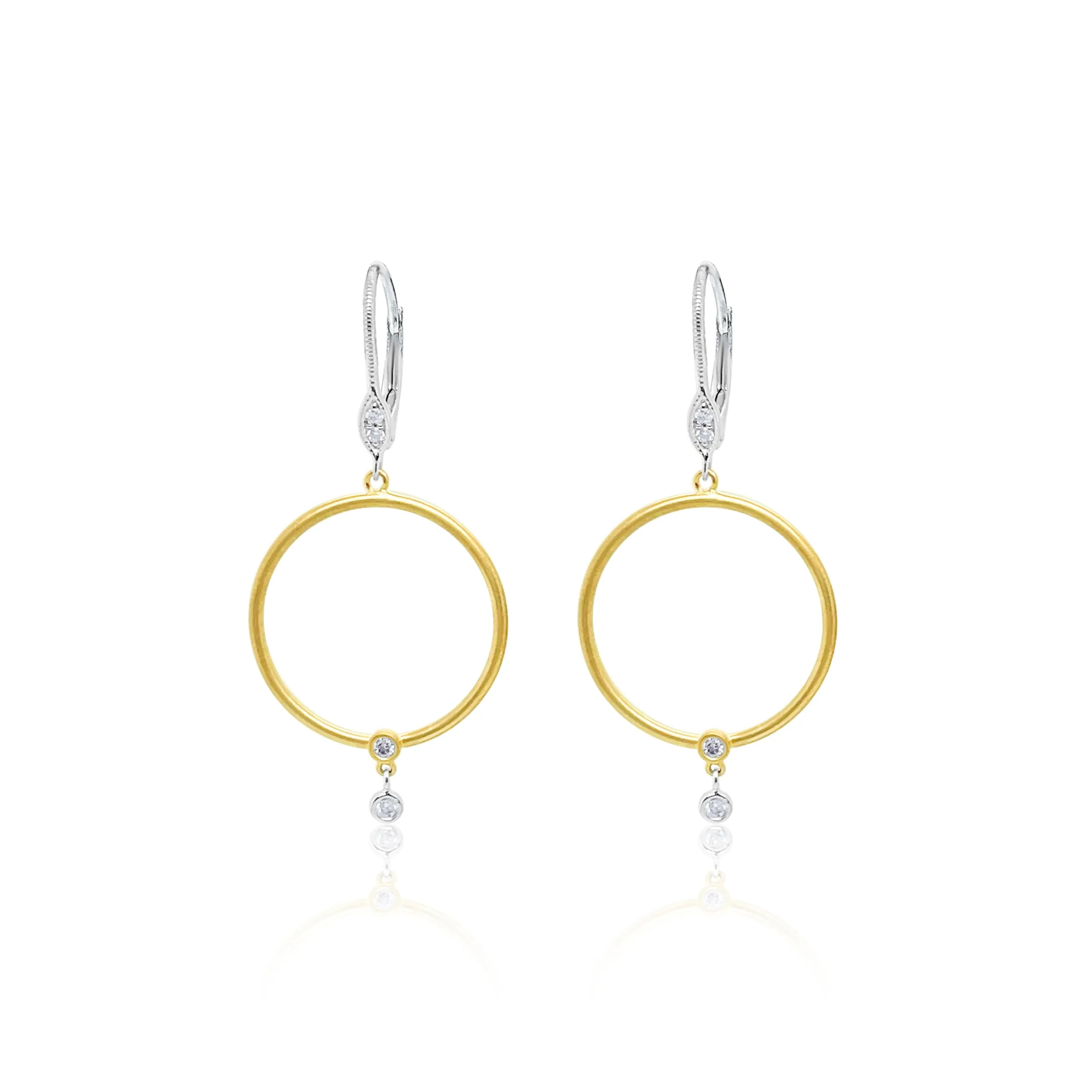 Brushed Gold Circle Earrings sold by Meira T