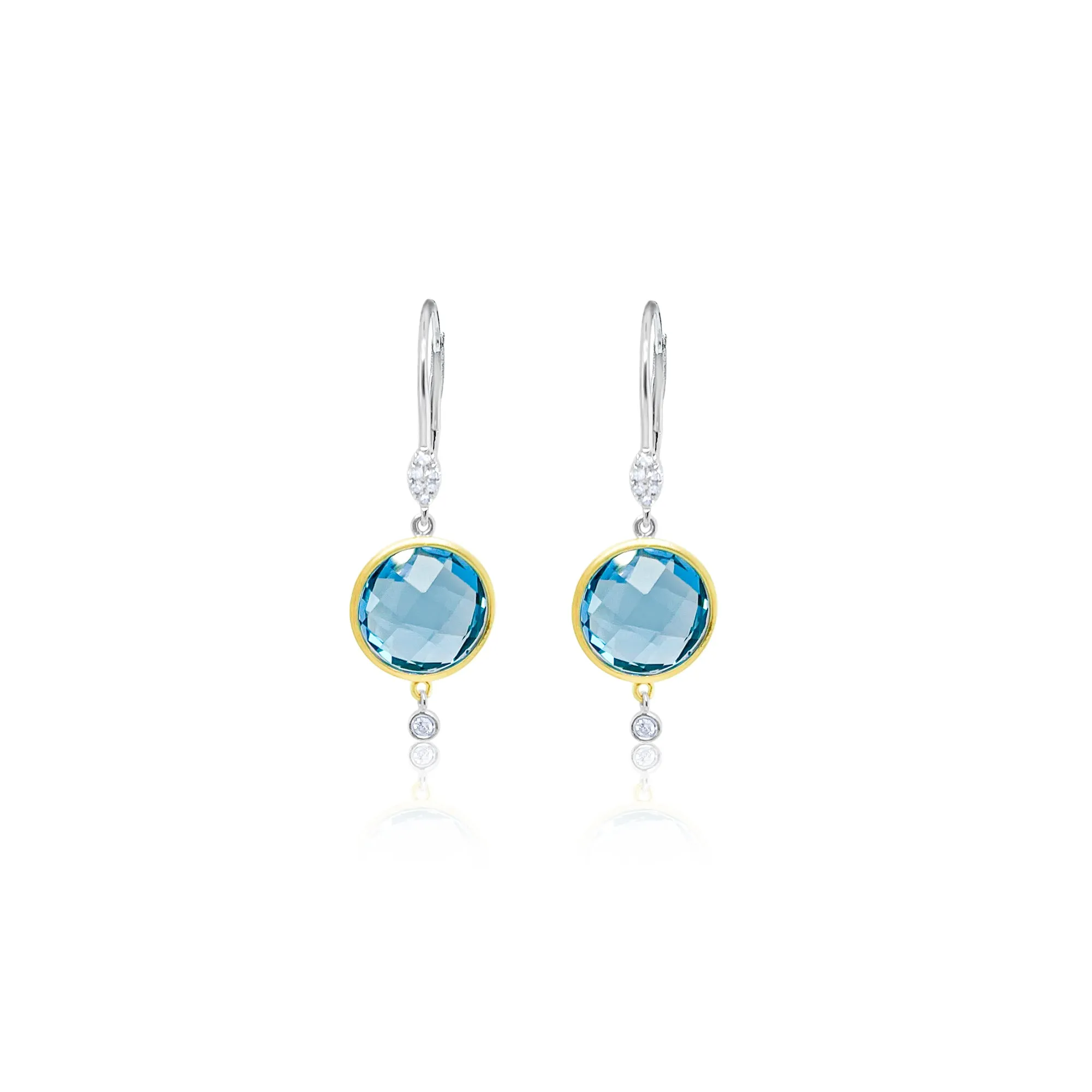 Two Tone Blue Topaz Earrings sold by Meira T
