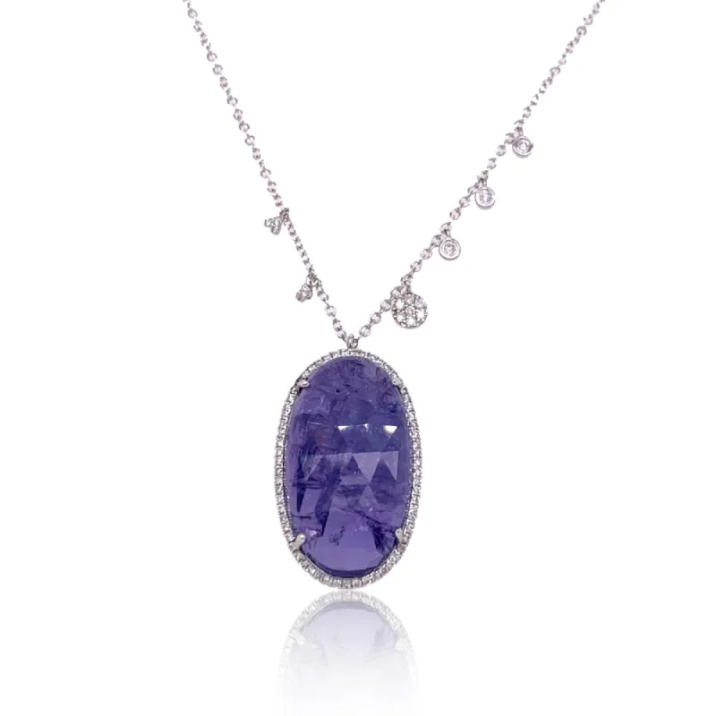 Tanzanite White Gold Necklace sold by Meira T