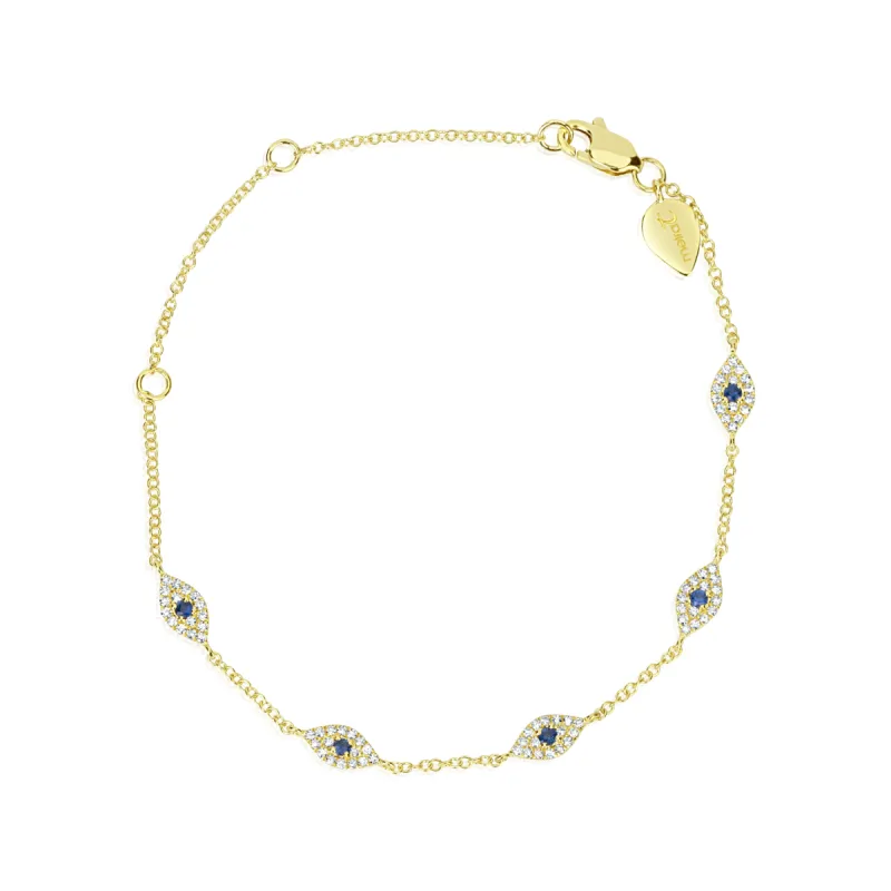 Yellow Gold Evil Eye Bracelet sold by Meira T