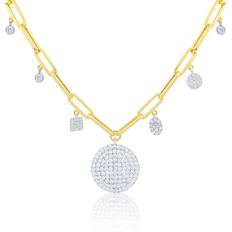Diamond and Gold Paper Clip Chain sold by Meira T