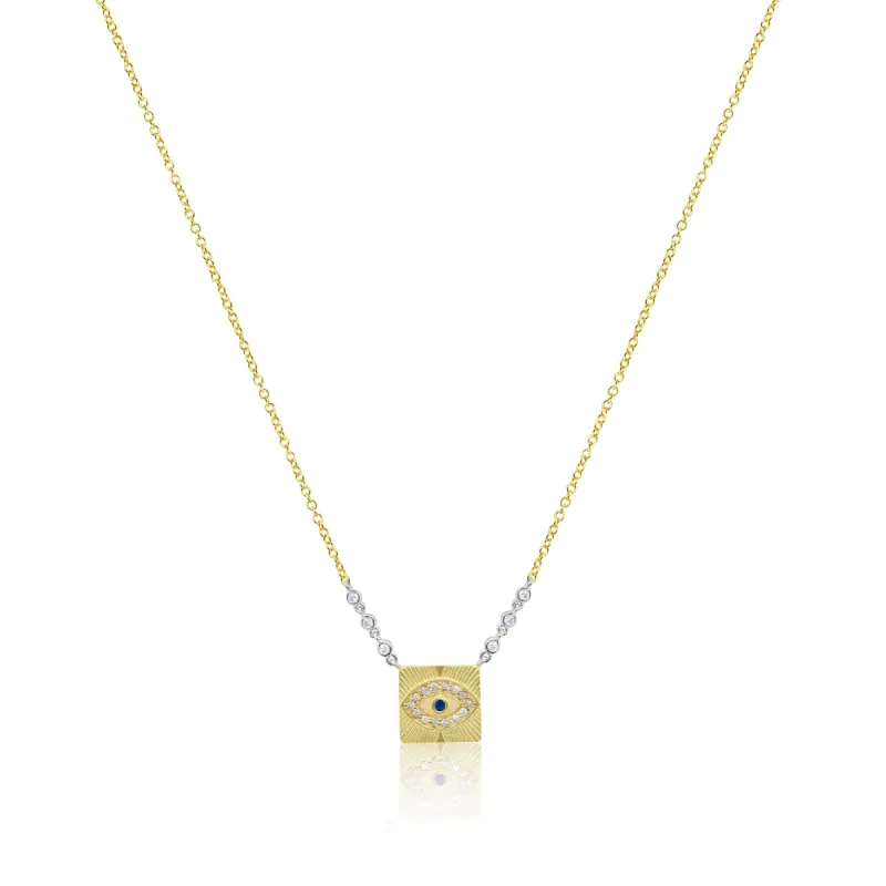 Yellow Gold Evil Eye Necklace sold by Meira T