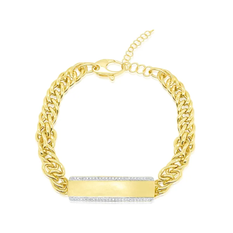 Diamond ID Cuban Chain Bracelet sold by Meira T