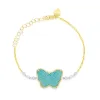 Yellow Gold Amazonite Butterfly Bracelet sold by Meira T