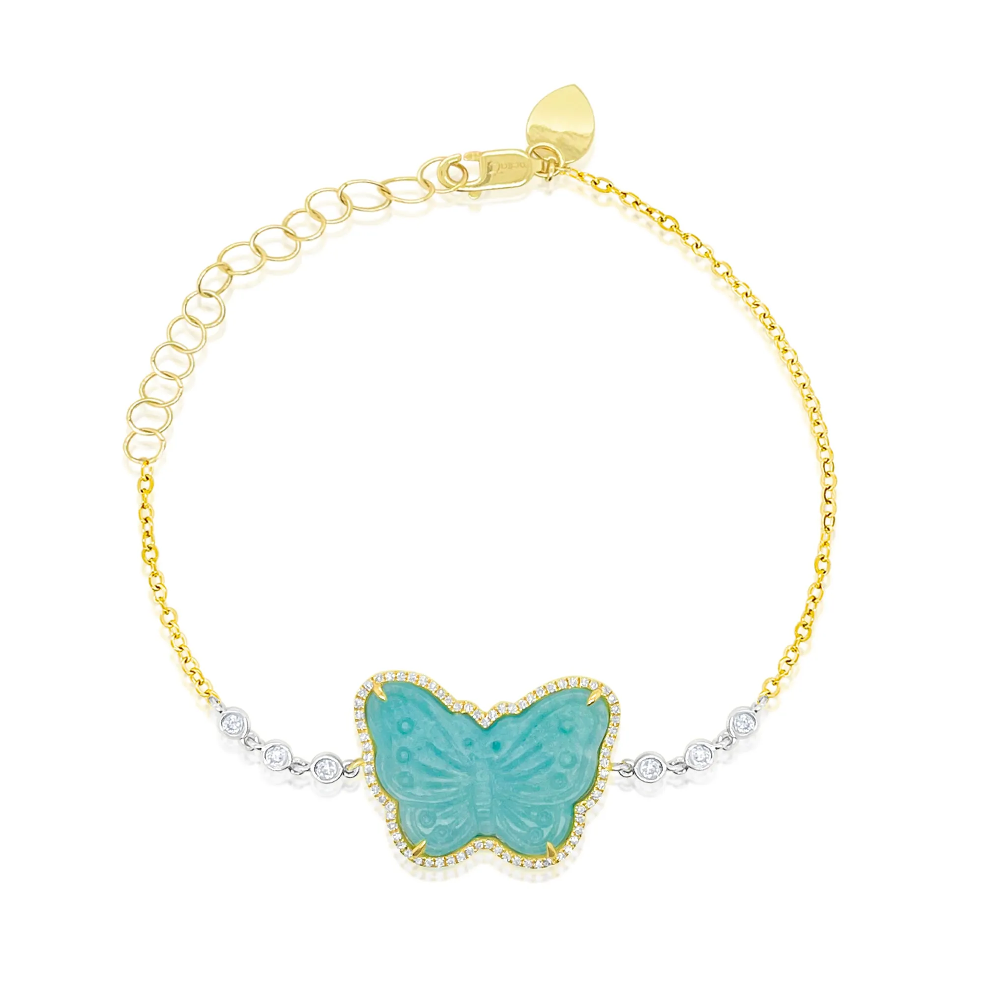 Yellow Gold Amazonite Butterfly Bracelet sold by Meira T