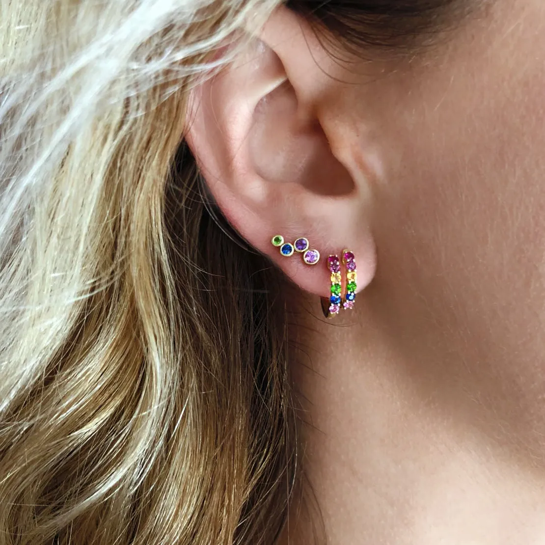 Yellow Gold Rainbow Huggie sold by Meira T product image thumbnail 2