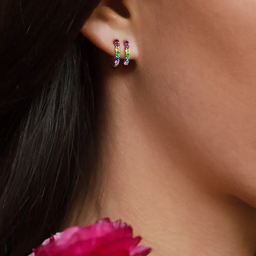 Yellow Gold Rainbow Huggie sold by Meira T product image thumbnail 3