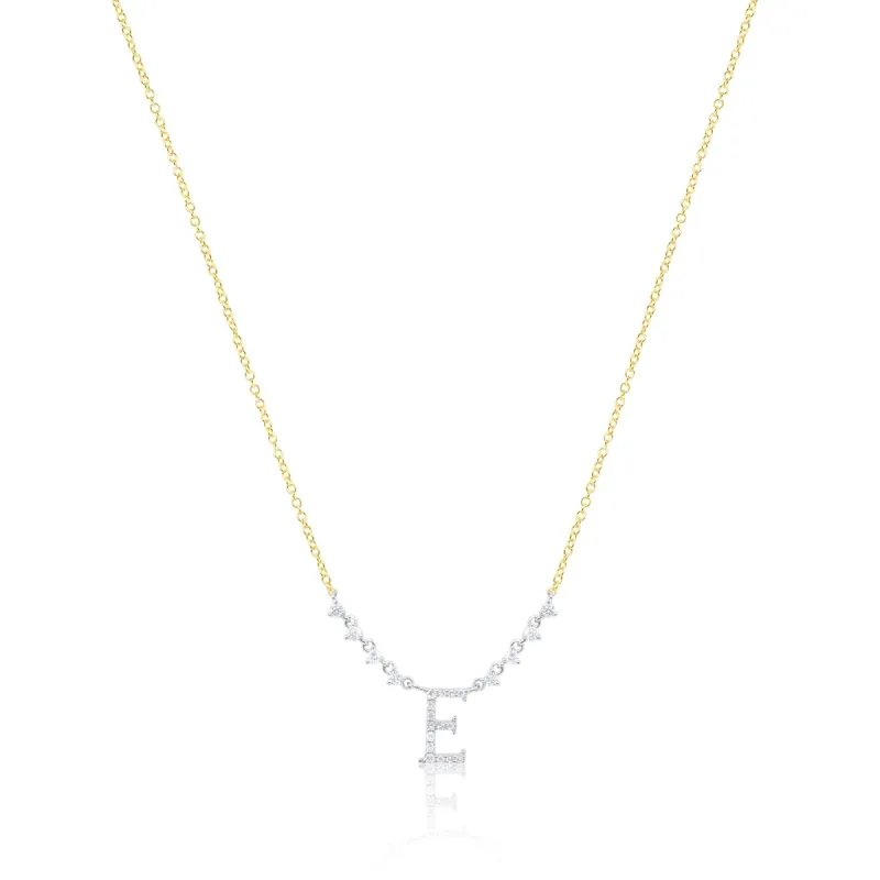 Yellow Gold Diamond Letter E made by Meira T