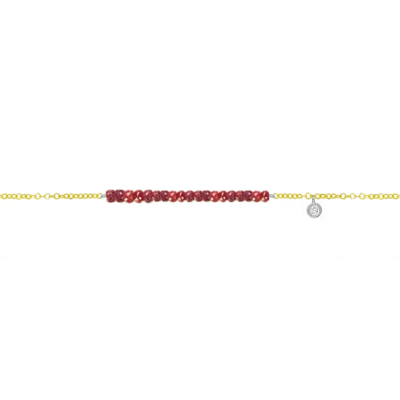 Garnet Yellow Gold Chain Bracelet sold by Meira T