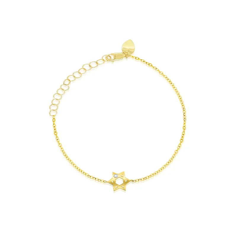 Yellow Gold Star of David Bracelet sold by Meira T