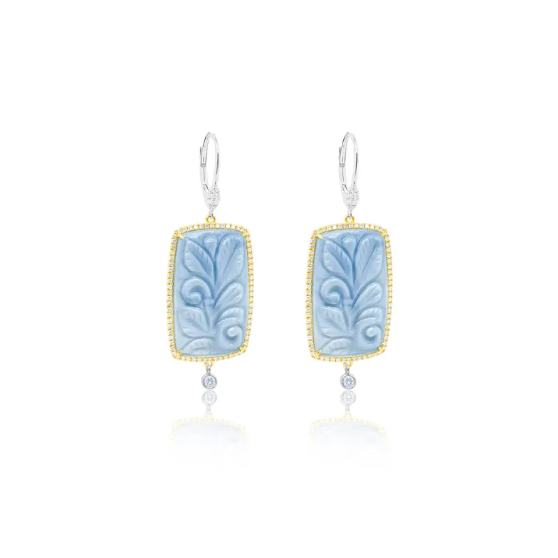 Carved Blue Opal Earring sold by Meira T