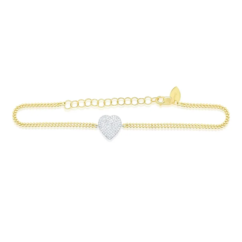Yellow Gold Heart Bracelet sold by Meira T