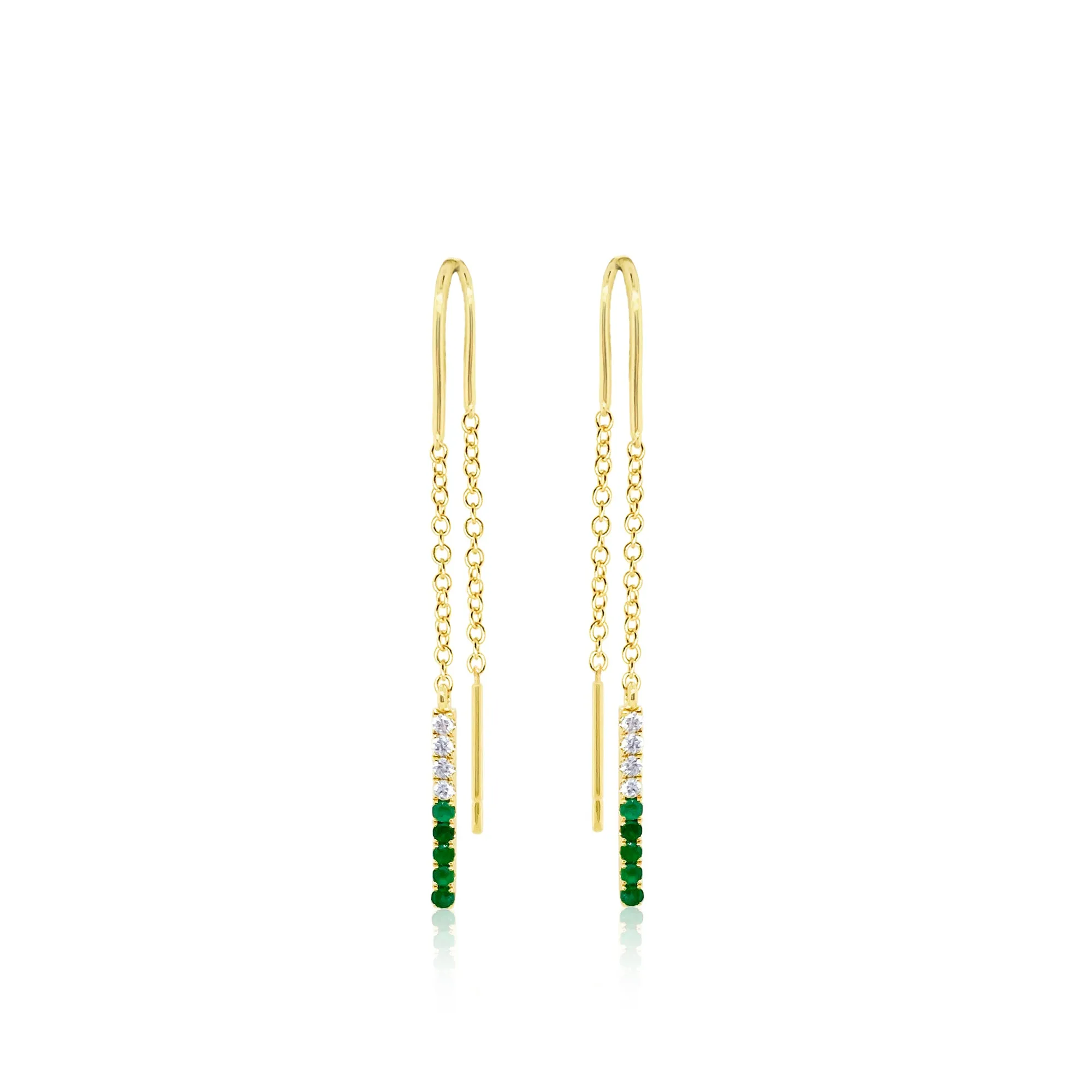 Emerald Threader Earrings sold by Meira T