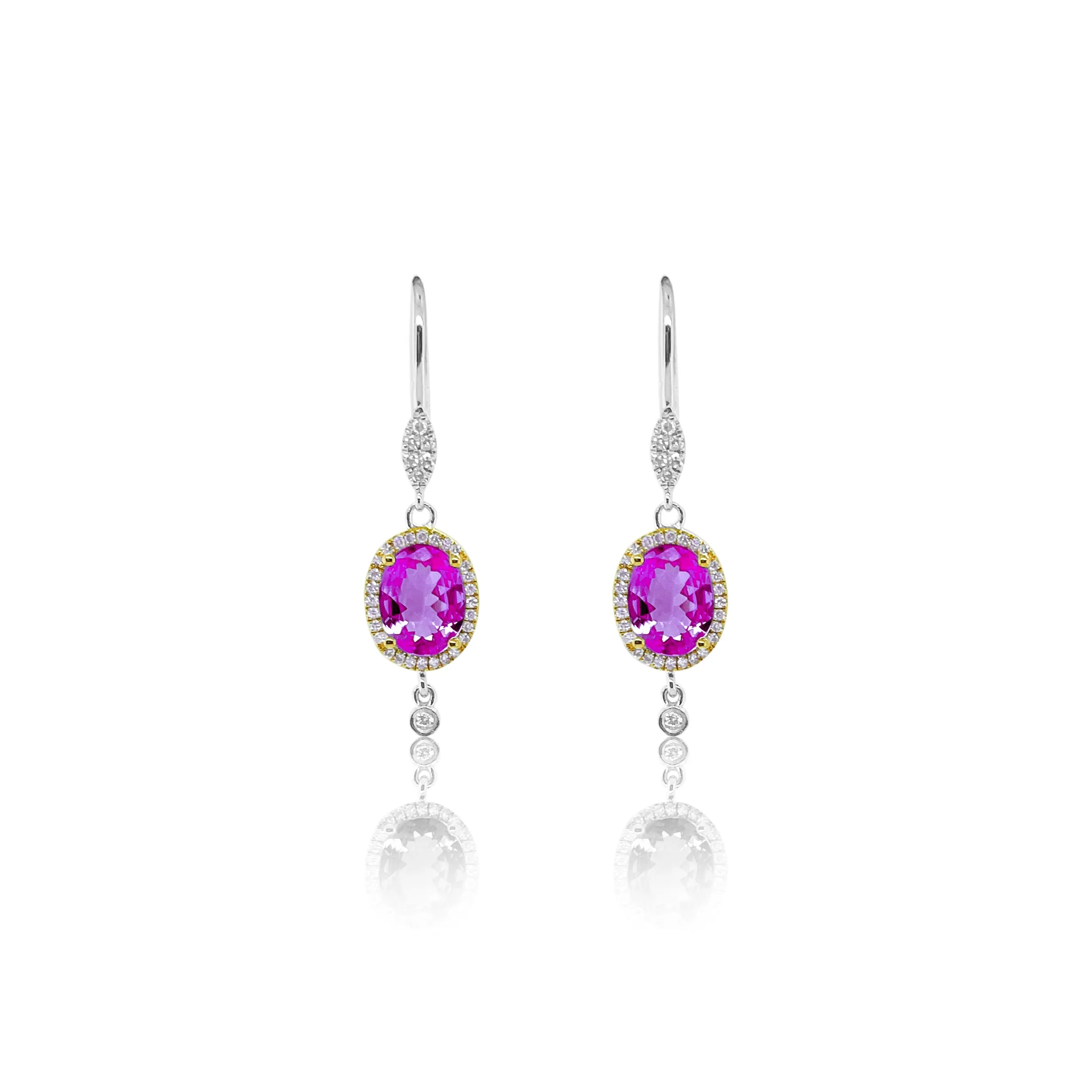 Pink Sapphire Drop Earrings sold by Meira T