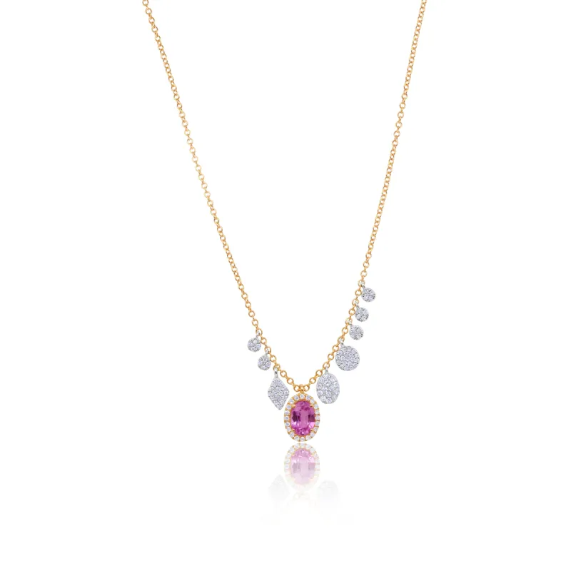 Pink Sapphire Charm Necklace sold by Meira T