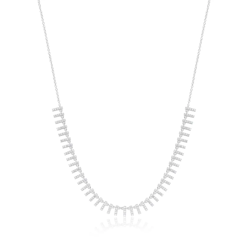 White Gold Diamond Spike Layering Necklace sold by Meira T