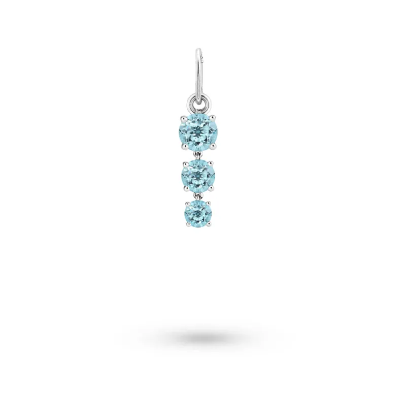 Birthstone Hoop Charm | MARCH Aquamarine sold by Meira T