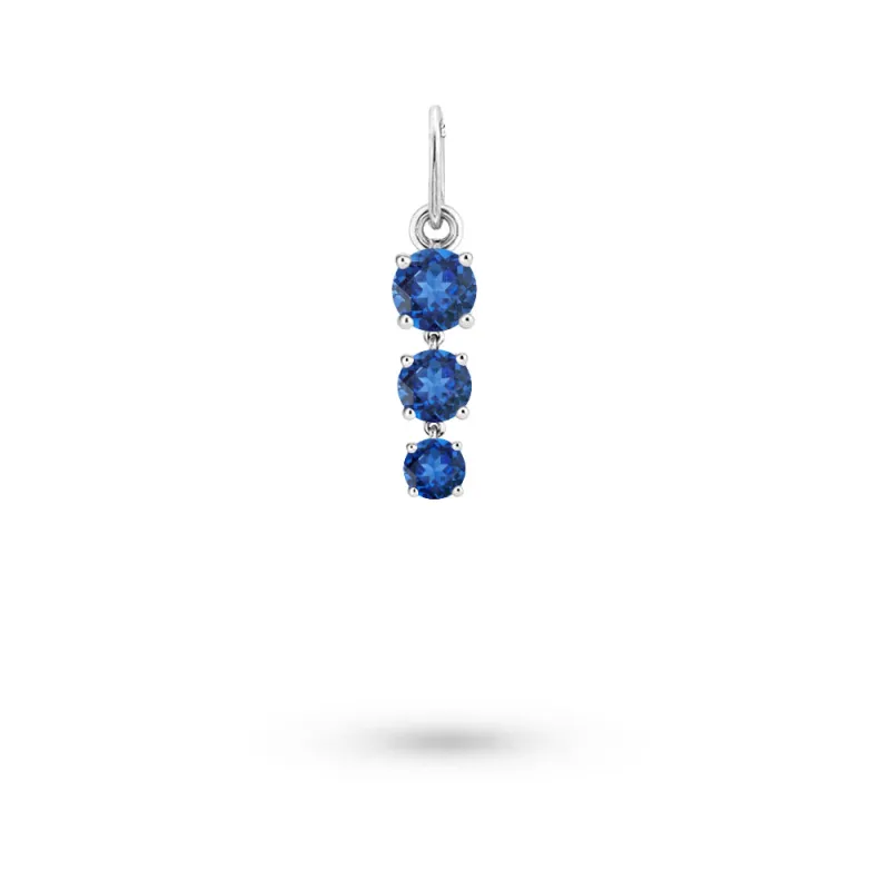 Birthstone Hoop Charm | SEPTEMBER Blue Sapphire sold by Meira T