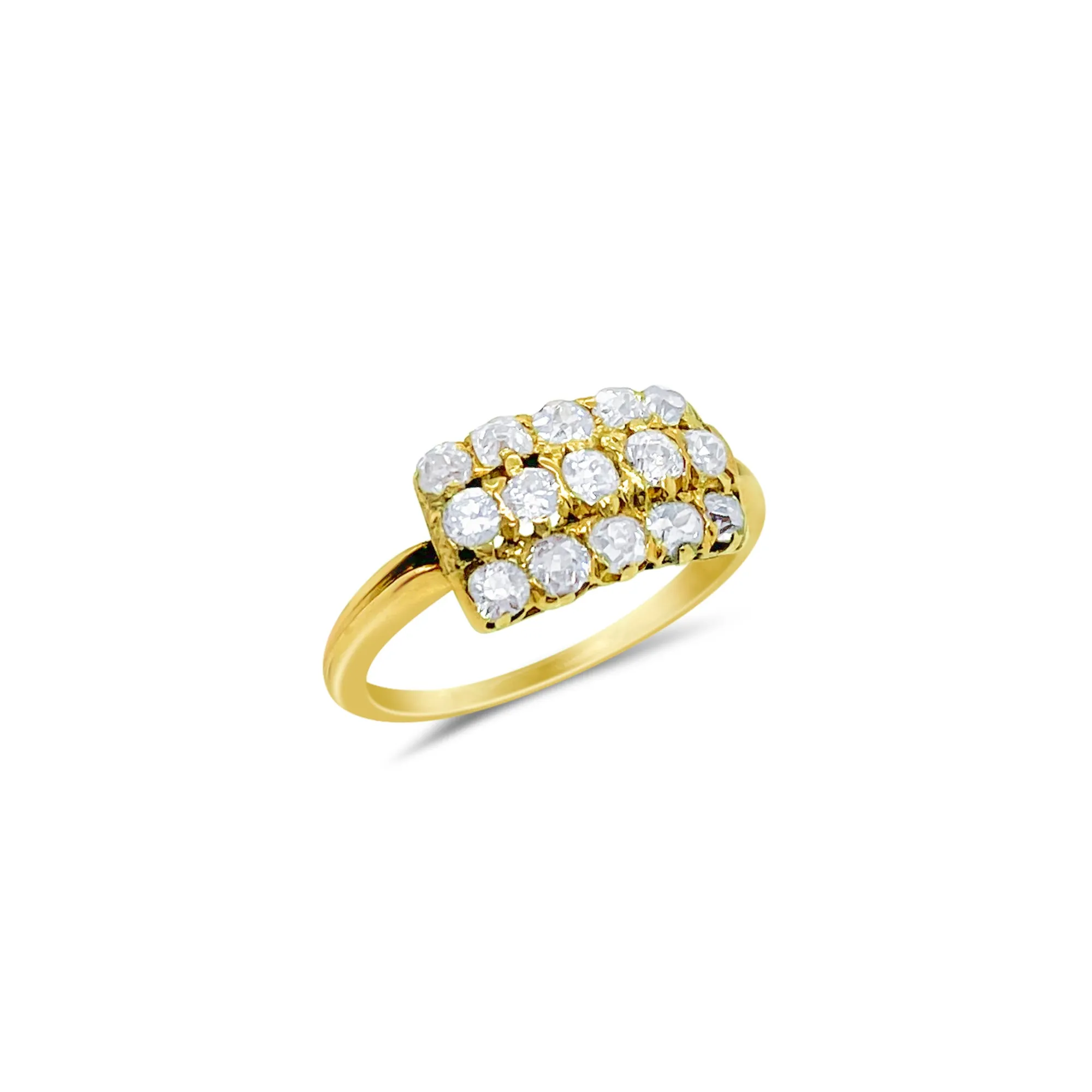 Antique Yellow Gold Diamond Ring 18k Ring- Size 8 sold by Meira T