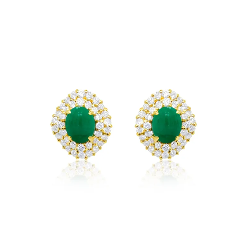 Emerald and Diamond Cocktail Earrings sold by Meira T