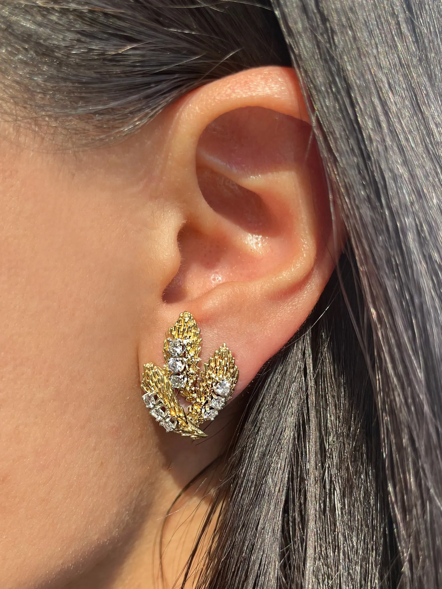 Vintage Leaf Cocktail Earrings sold by Meira T product image thumbnail 2