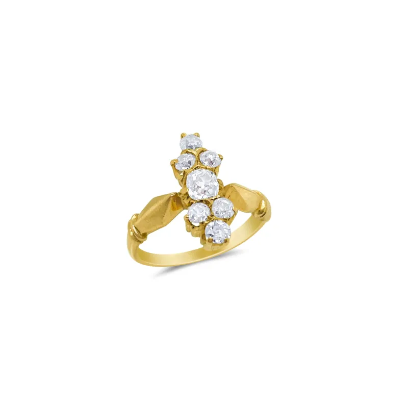Yellow 18k Gold Diamond Vintage Ring Size 5.5 sold by Meira T
