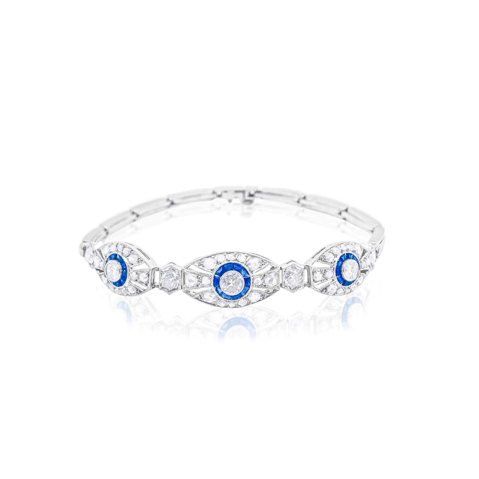 18k white Gold Antique Bracelet Circa 1920 sold by Meira T