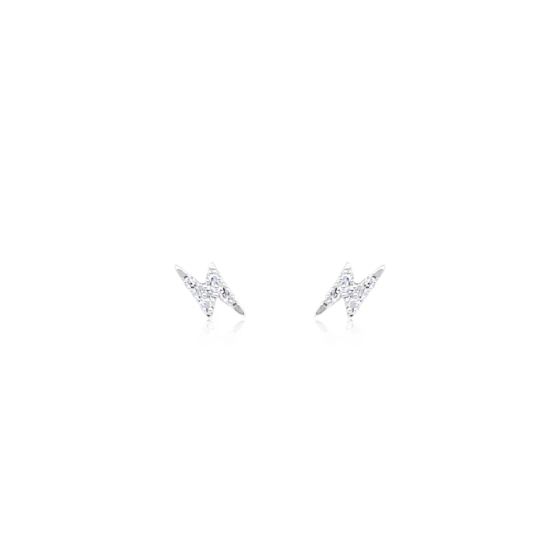 Diamond Thunderbolt Earrings Studs ONLINE EXCLUSIVE sold by Meira T