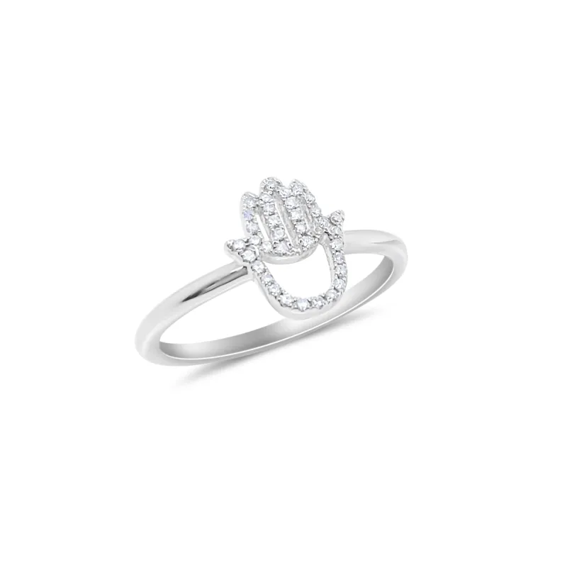 Diamond Hamsa Ring sold by Meira T