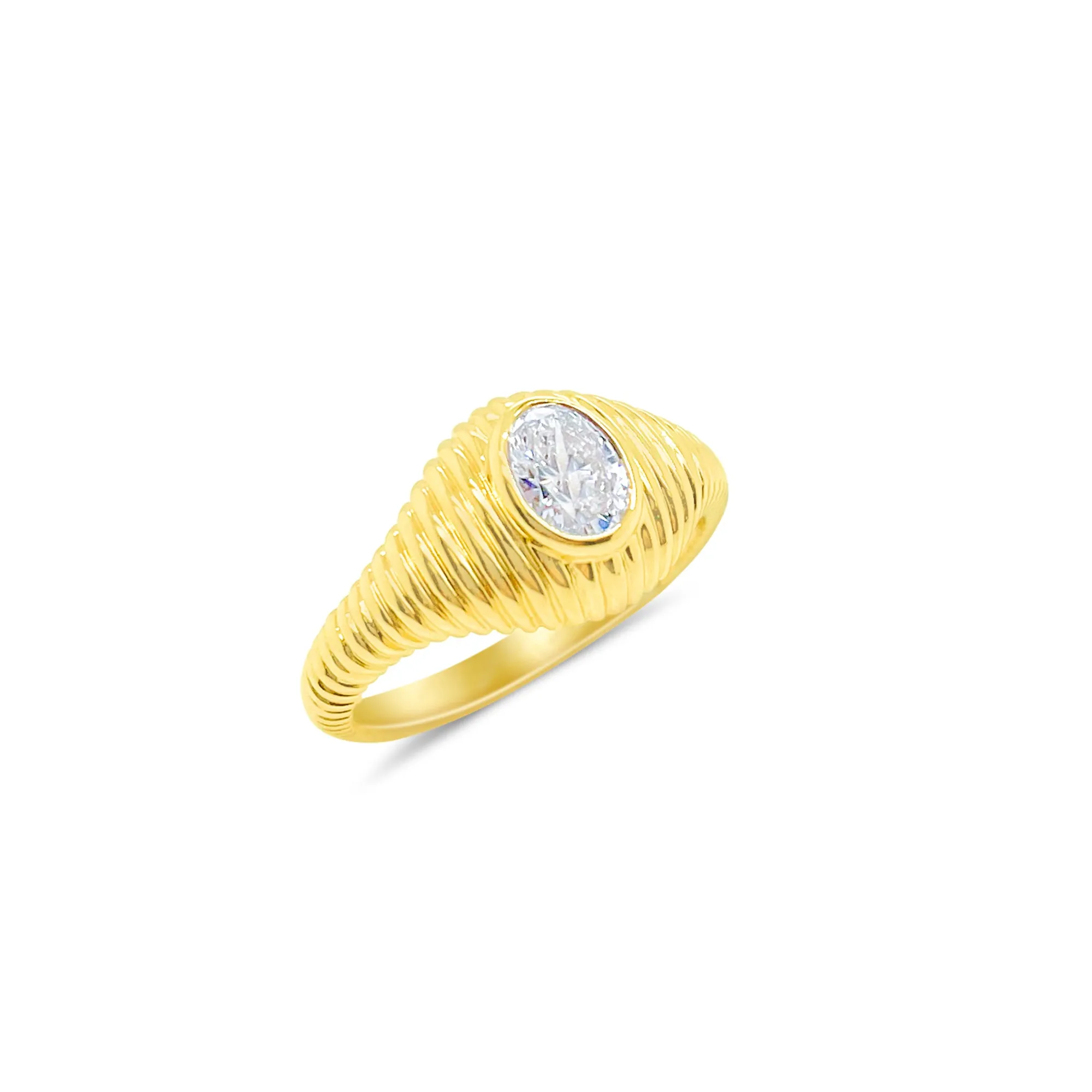 Oval Cut Signet Textured Ring sold by Meira T