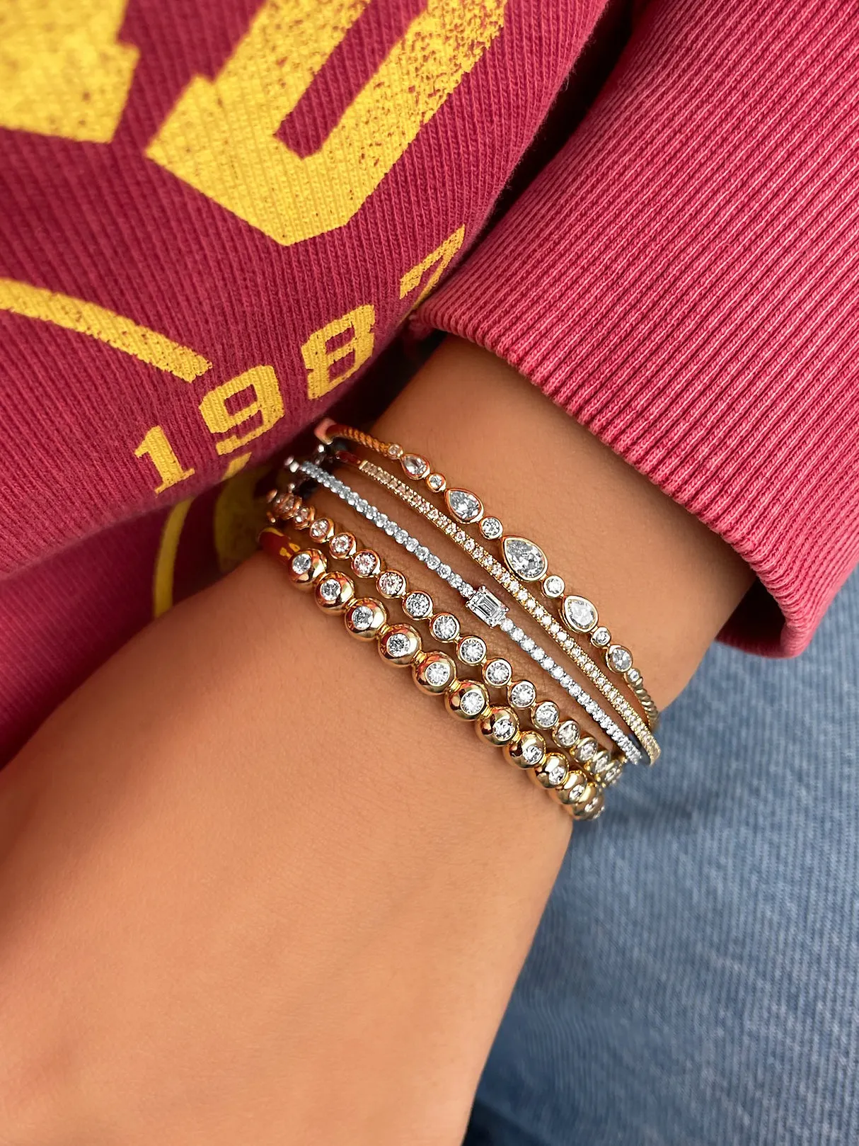 14kt Yellow Gold Pear Shape Diamond Bangle ONLINE EXCLUSIVE sold by Meira T product image thumbnail 2