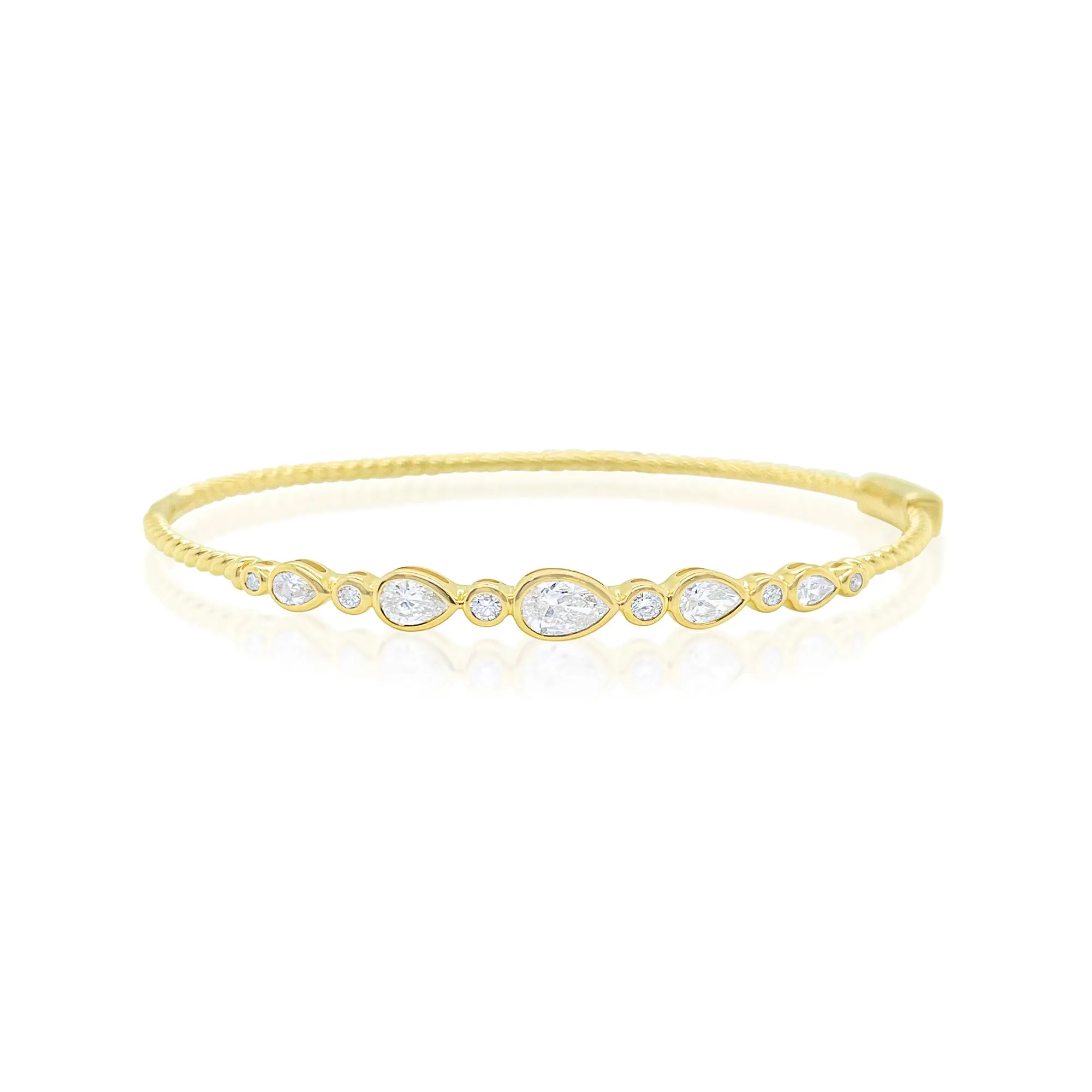 14kt Yellow Gold Pear Shape Diamond Bangle ONLINE EXCLUSIVE sold by Meira T