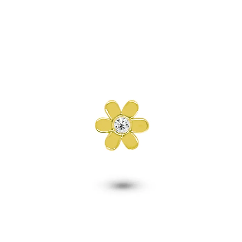 Custom Shaker | Yellow Gold Daisy Flower Charm sold by Meira T