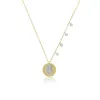 Hamsa Coin Necklace in Silver and Diamonds sold by Meira T