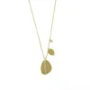 Meira T Silver and Diamond Disc Charm Necklace with Diamond Stripe and Charms sold by Meira T
