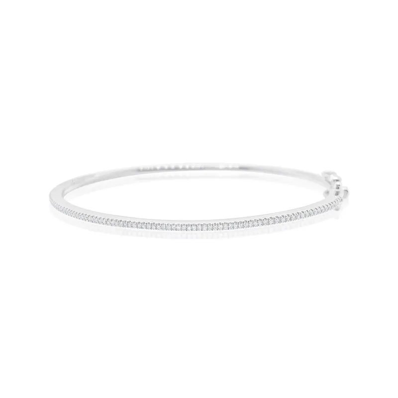 White Gold and Diamond Pave Bangle ONLINE EXCLUSIVE sold by Meira T