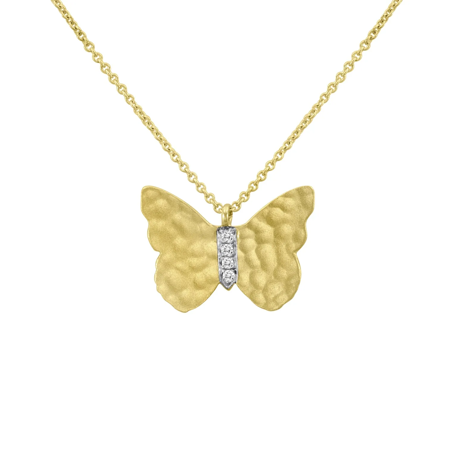 Butterfly Necklace in Silver and Diamonds by Meira T sold by Meira T