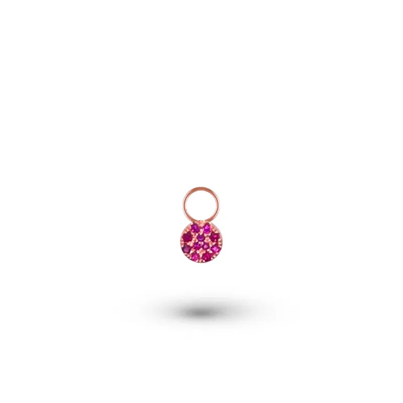 Rose Gold Pink Sapphire Hoop Charm sold by Meira T