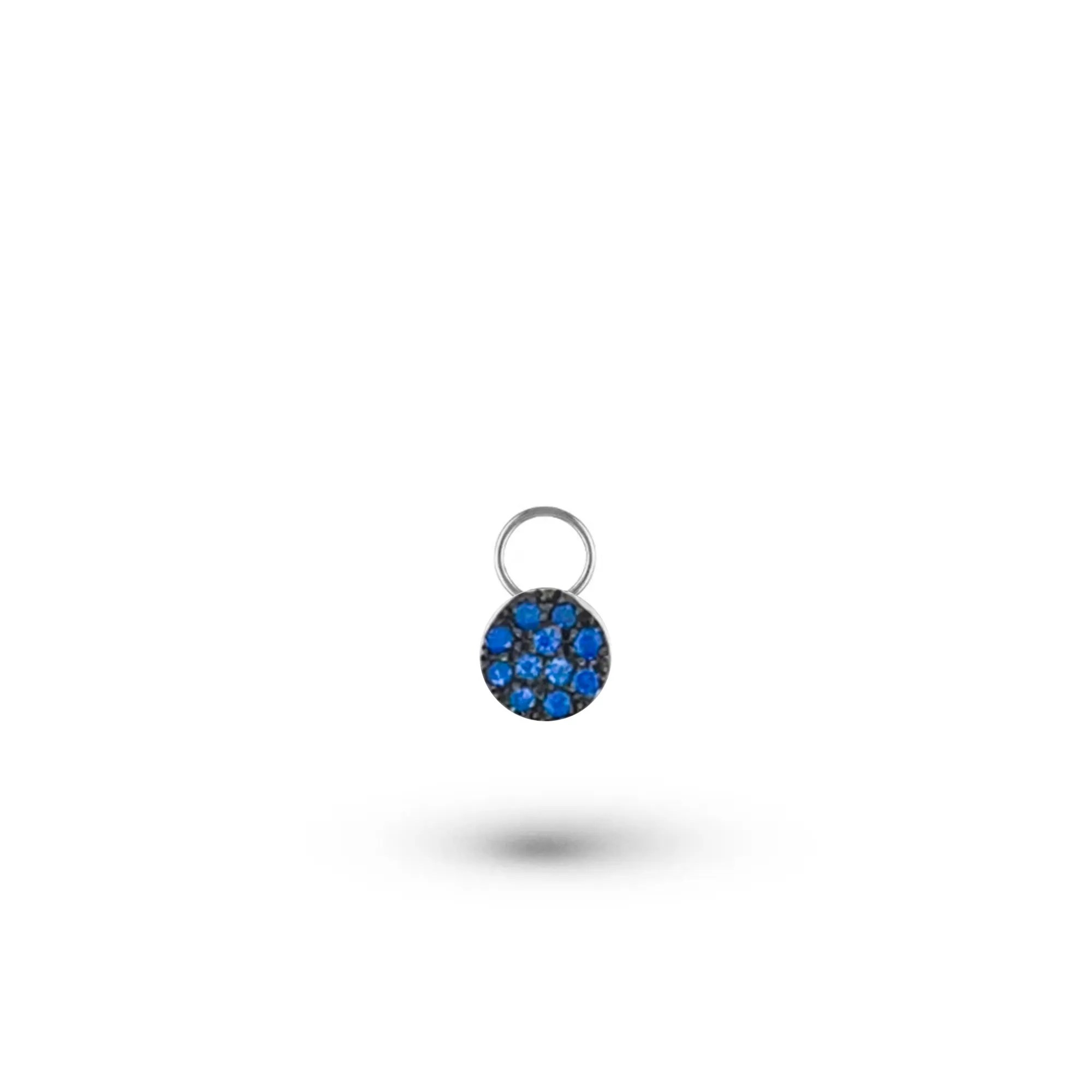 Blue Sapphire Rhodium Hoop Charm sold by Meira T