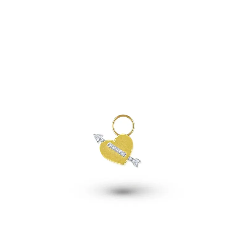 Diamond and Gold Arrow Hoop Charm sold by Meira T